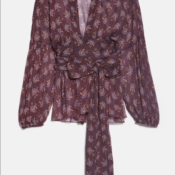 Zara sheer maroon top. NWOT - Picture 3 of 7